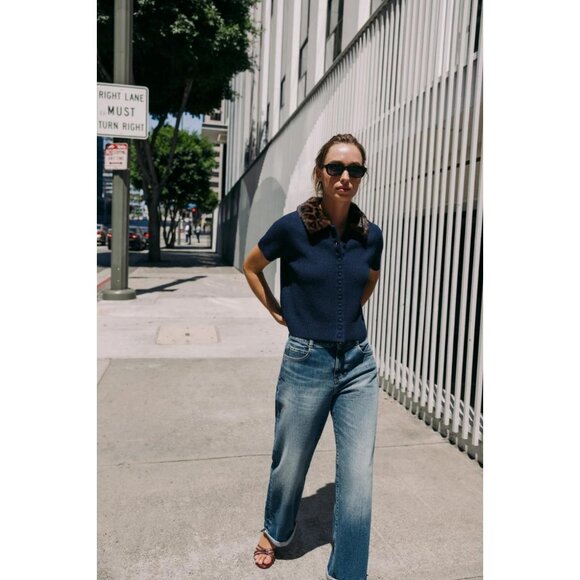 Zara Sweaters - ZARA ANIMAL PRINT COLLAR CARDIGAN